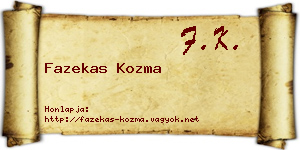 Fazekas Kozma névjegykártya